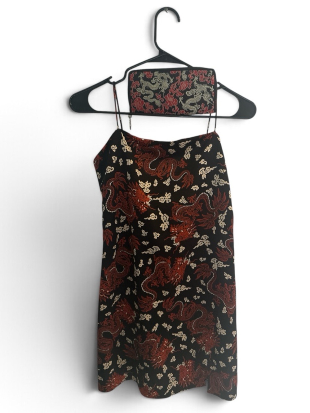 Zara Dragon Print Slip Dress w/ free zipper wallet